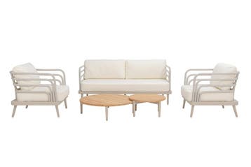 Luxe Loungeset aluminium met weersbestendige kussens (Tuin), Tuin en Terras, Ophalen of Verzenden, Nieuw