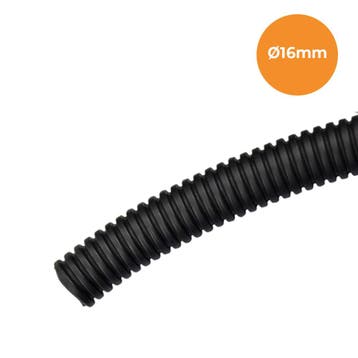 Ribbelbuis Zwart Dicht | P/M, 16mm, Verzenden, Nieuw