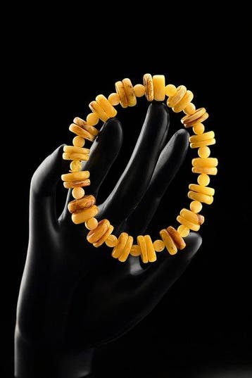 Barnsteen - Artisan Baltic Amber Bracelet – Polished Disc