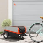 vidaXL Fietstrailer 45 kg ijzer zwart en oranje, Verzenden