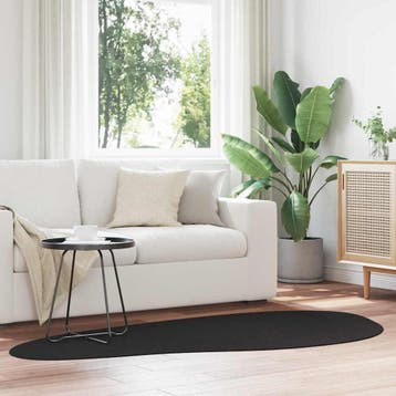 vidaXL Tapijt HUARTE Zwart 100 x 200 cm Polyester, Maison & Meubles, Verzenden