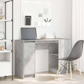 vidaXL Bureau 120x42x76 cm spaanplaat betongrijs, Verzenden