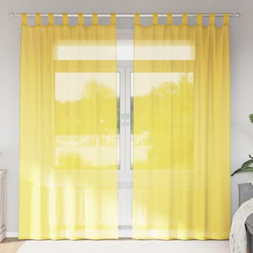 vidaXL Gordijnen met lussen 2 st 140x245 cm geel, Huis en Inrichting, Verzenden, Nieuw