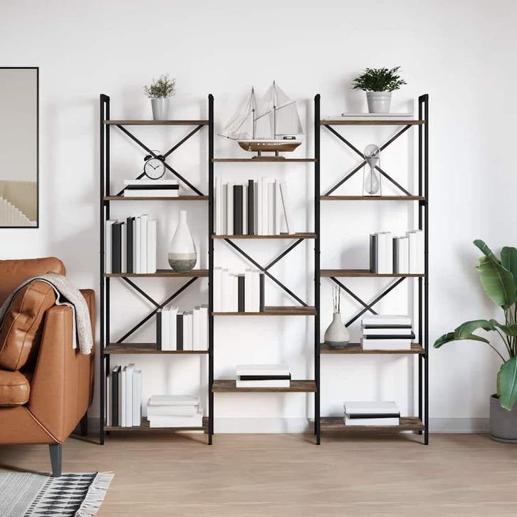 vidaXL Boekenplank Sonoma Eik 156 x 25 x 167 cm Bewerkt hout, Huis en Inrichting, Kasten | Boekenkasten, Nieuw, Verzenden