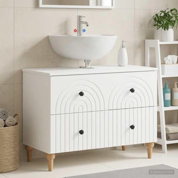 vidaXL Wastafel kabinet voor de badkamer ALKMAAR Wit 82 x 41, Verzenden