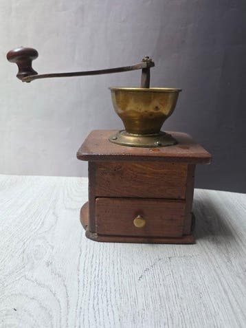 Koffiemolen (6) - Hout, Messing, Metaal - Set van 6 werkende, Antiek en Kunst