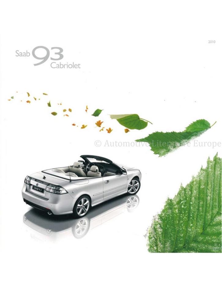 2010 SAAB 93 CABRIOLET BROCHURE NEDERLANDS, Livres, Autos | Brochures & Magazines, Enlèvement ou Envoi