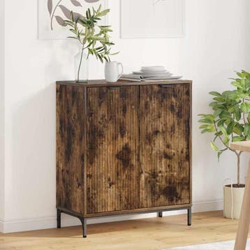 vidaXL Dressoir Rook Eiken 69,5 x 33 x 82 cm Bewerkt hout, Verzenden, Nieuw