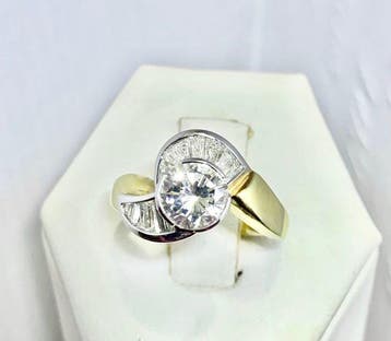 Verlovingsring - 18 karaat Witgoud, Geel goud - 1.40ct. tw.