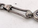 Catena Argento con Chiave . Smalto nero . Gancio a vite .