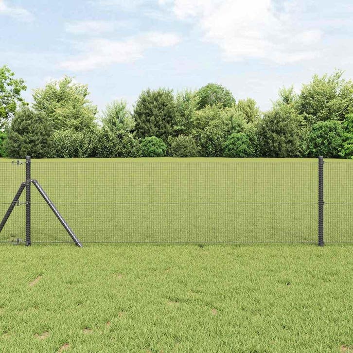 vidaXL Gelast draadhek Grijs, Tuin en Terras, Tuinhekken en Hekwerk, Nieuw, Verzenden
