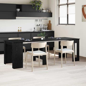 vidaXL Eettafel 240 x 85 x 75 cm Bewerkt hout Zwart eiken, Huis en Inrichting, Tafels | Eettafels, Verzenden, Nieuw
