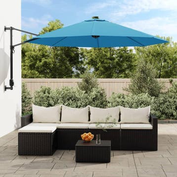 vidaXL Wandparasol 290 cm zeeblauw, Verzenden, Nieuw