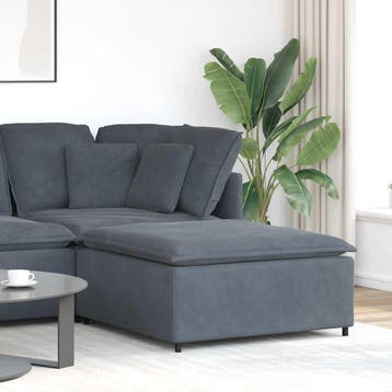 vidaXL Modulaire voetenbank module 100x100x48 cm donkergrijs, Verzenden, Nieuw