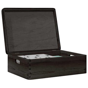 vidaXL Houten kist met deksel&handvatten 40x30x13cm, Verzenden
