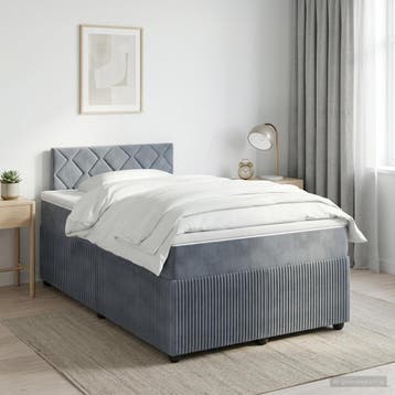 vidaXL Boxspringbed met matras Donkergrijs 120 x 200 cm, Verzenden, Nieuw