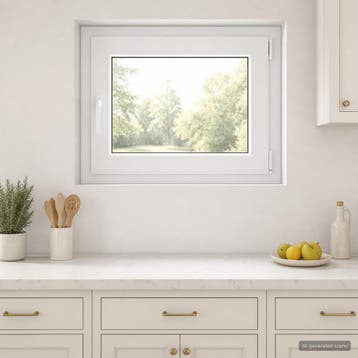 vidaXL Kleur binnenkant kelderraam Wit RISOR 70 x 60 cm, Verzenden, Nieuw