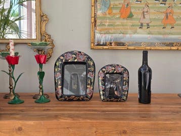 Fotolijst (2) - Keramiek, Emaille, Glas - bloemdecoratie en, Antiek en Kunst