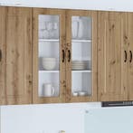 vidaXL Wandglas Kasten Artisan Eiken 80 x 31 x 100 cm, Verzenden, Nieuw