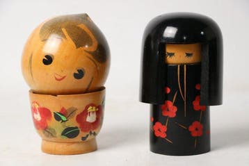 Miyashita Hajime - Pop 7 Kokeshi Dolls - Japan, Antiek en Kunst