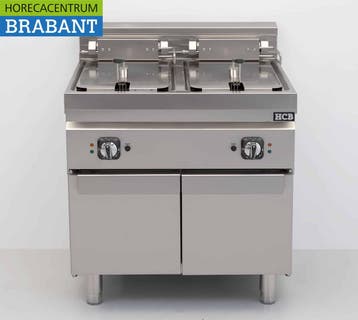 Friteuse électrique double HCB en acier inoxydable, 2 x 16, Verzenden