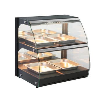 Warmhoudvitrine | Zwart | +30°C/+90°C | 4x GN 1/2 | 0.56kW, Verzenden, Nieuw in verpakking