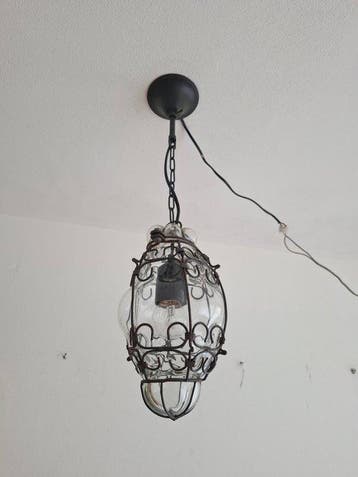 Gekooide hanglamp - Metaal, Glas