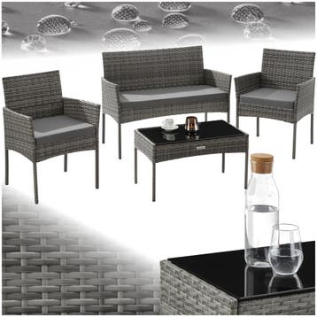 Wicker tuinset Palese voor 4 personen - grijs, Tuin en Terras, Verzenden, Nieuw