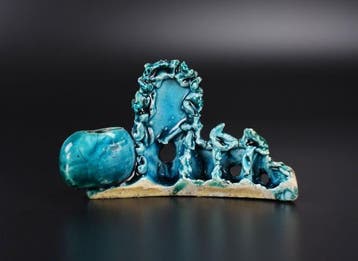 Penseelwasser - A Kangxi turquoise-glazed ‘Mountain and