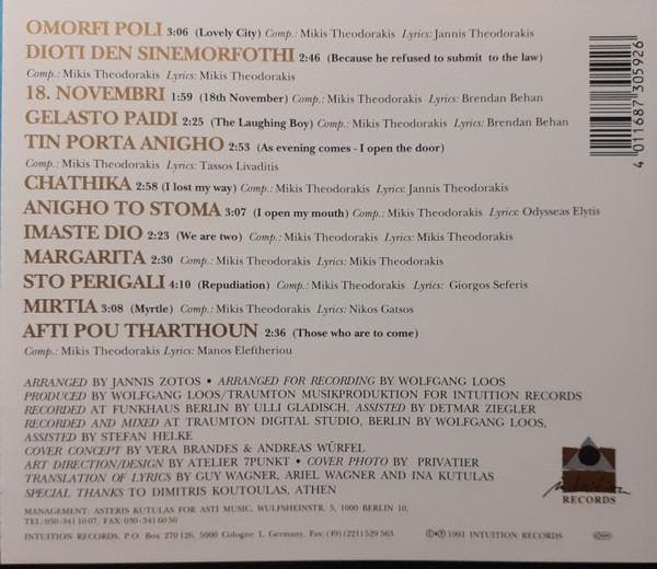 Mikis Theodorakis - Theodorakis Sings Theodorakis, CD & DVD, CD | Pop, Envoi