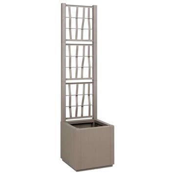 vidaXL Tuinplanter met Trellis Lichtbruin 36 x 36 x 140 cm, Tuin en Terras, Verzenden, Nieuw