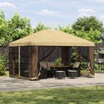 vidaXL Prieel 4 × 3 m Crèmekleurig Polyester en Staal 190, Verzenden, Nieuw