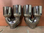 Set Uitlaat Sierstuk RVS Dubbel Rond versprongen – 2 x 89 mm, Ophalen of Verzenden