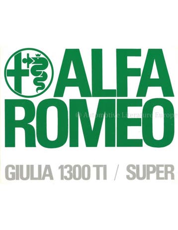 1969 ALFA ROMEO GIULIA 1300 TI / SUPER BROCHURE ENGELS, Ophalen of Verzenden
