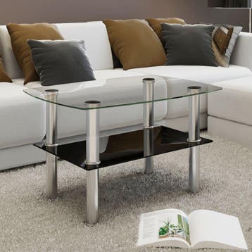 vidaXL Salontafel met 2 lagen glas, Verzenden, Nieuw