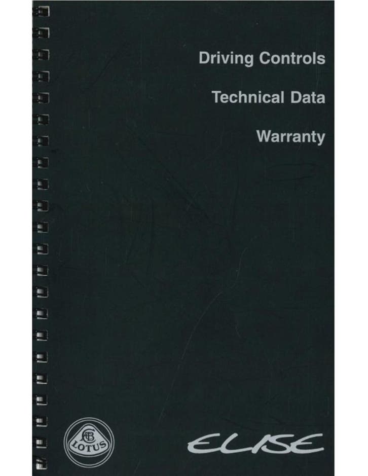 1999 LOTUS ELISE INSTRUCTIEBOEKJE ENGELS, Autos : Divers, Modes d'emploi & Notices d'utilisation, Enlèvement ou Envoi