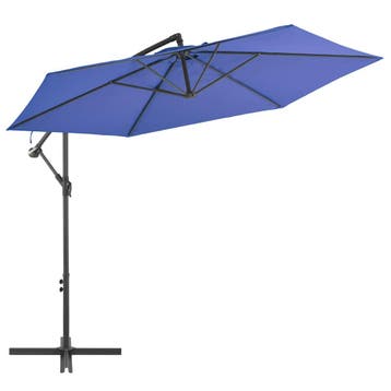 vidaXL Zweefparasol met aluminium paal 300 cm blauw, Verzenden