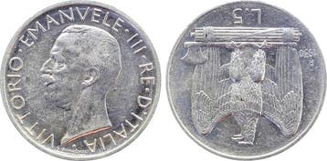 5 Lira Italien 1930 vorzueglich/stempelglanz Vittorio Ema..., Verzenden, België