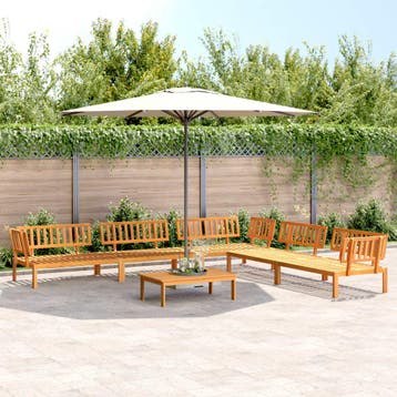 vidaXL 6-delige Loungeset pallet massief acaciahout, Tuin en Terras, Verzenden, Nieuw
