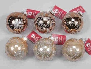 Kerstballen glas Harvest 12 stuks, Nieuw