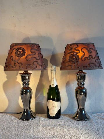 Lampe de table (2) - Chrome, Céramique