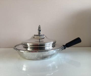 Casserole - Plaqué(e) argent, Bakélite - chauffe-plat /