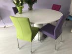 Set van 4 leren eetkamerstoelen - met wieltjes - diverse, Huis en Inrichting, Stoelen, Ophalen of Verzenden, Nieuw, Eén