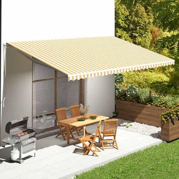 vidaXL Vervangingsdoek voor luifel 600x350 cm polyester geel, Verzenden