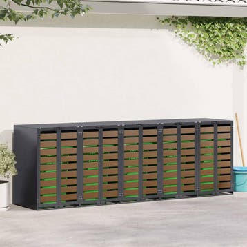vidaXL Wheelie Bin opslag voor 3 bakken Staal Antraciet, Verzenden