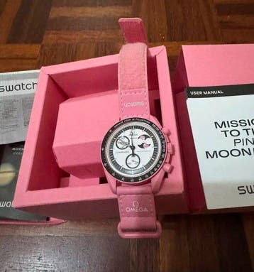Omega x Swatch - MoonSwatch – Mission to the Pink Moonphase, Nieuw