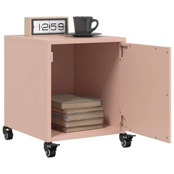 vidaXL Nachtkastjes 2 st 36x39x43,5 cm staal roze, Huis en Inrichting, Verzenden, Nieuw