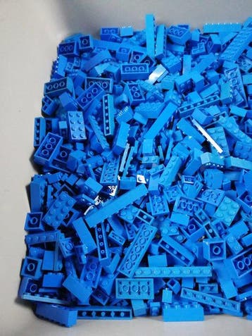 Lego - geen serie - 01. Partij van 1000 blauwe bouwstenen -, Nieuw