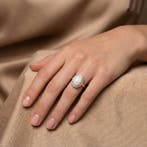Bague - 14 carats Or jaune - 3.44ct. tw. Opale - Diamant -, Handtassen en Accessoires, Ringen, Nieuw