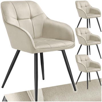 Eetkamerstoel Marilyn, fluweeloptiek, gestikt patroon, Huis en Inrichting, Stoelen, Verzenden, Nieuw